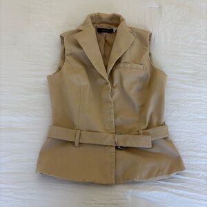 Isabel Ardee Women’s Tan Sleeveless Vest with Belt